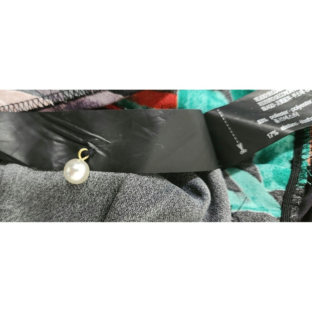 NWT $45 Zara Accessories Womens Blouse Bodysuit Black Orange Green Floral Size S - Picture 12 of 12